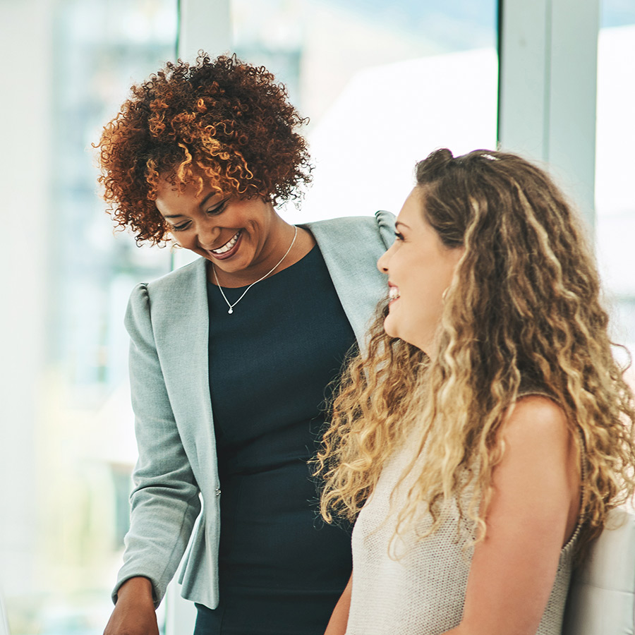 two ladies conversing