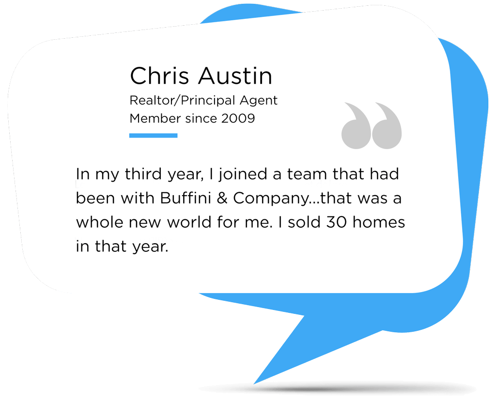 Image quote: Chris Austin | Realtor/Principal Agent, Member since 2009 | Buffini & Company